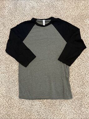 Bella Canvas Unisex Raglan Long Sleeve Tee in Grey and Black